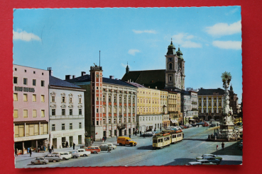AK Linz / 1971 / Hauptplatz / Strassenbahn / PKW / Donau Kaufhaus / Oberösterreich